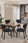 Mutfak Masası Takımı | 4 Kişilik Açılır Masa Sandalye Takımı | Balkon Masası | Cafe masa takımı-70x70 - Atlantik Çam - Antrasit