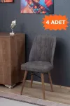 Mutfak Sandalyesi | Yemek Odası Sandalyesi | Salon Sandalyesi | Cafe Sandalyesi - Antrasit - 4 Adet