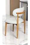 Polo Ahşap Sandalye 6 Adet Ahşap Mutfak Sandalyesi Salon Sandalyesi Yemek Masası Sandalyesi - Beyaz-6