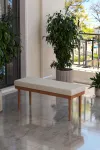 Preda Serisi Masif Fırınlanmış Gürgen Ahşap Bahçe Balkon Takımı Bench-1