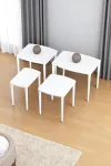 Terra Beyaz 1. Sınıf Yüksek Kaliteli 4 lü Zigon Sehpa Takımı-2